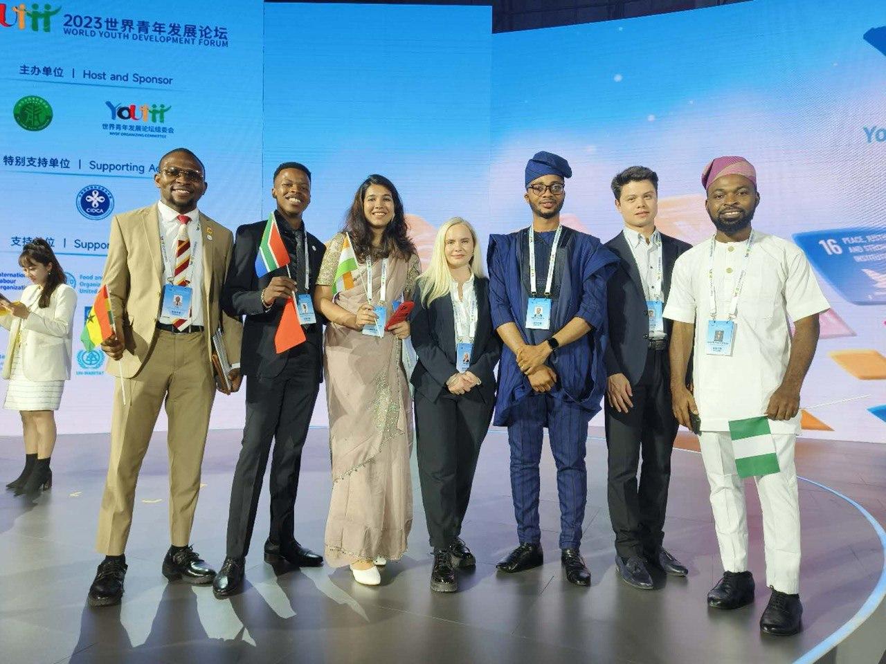 Youth delegates presenting policy recommendations