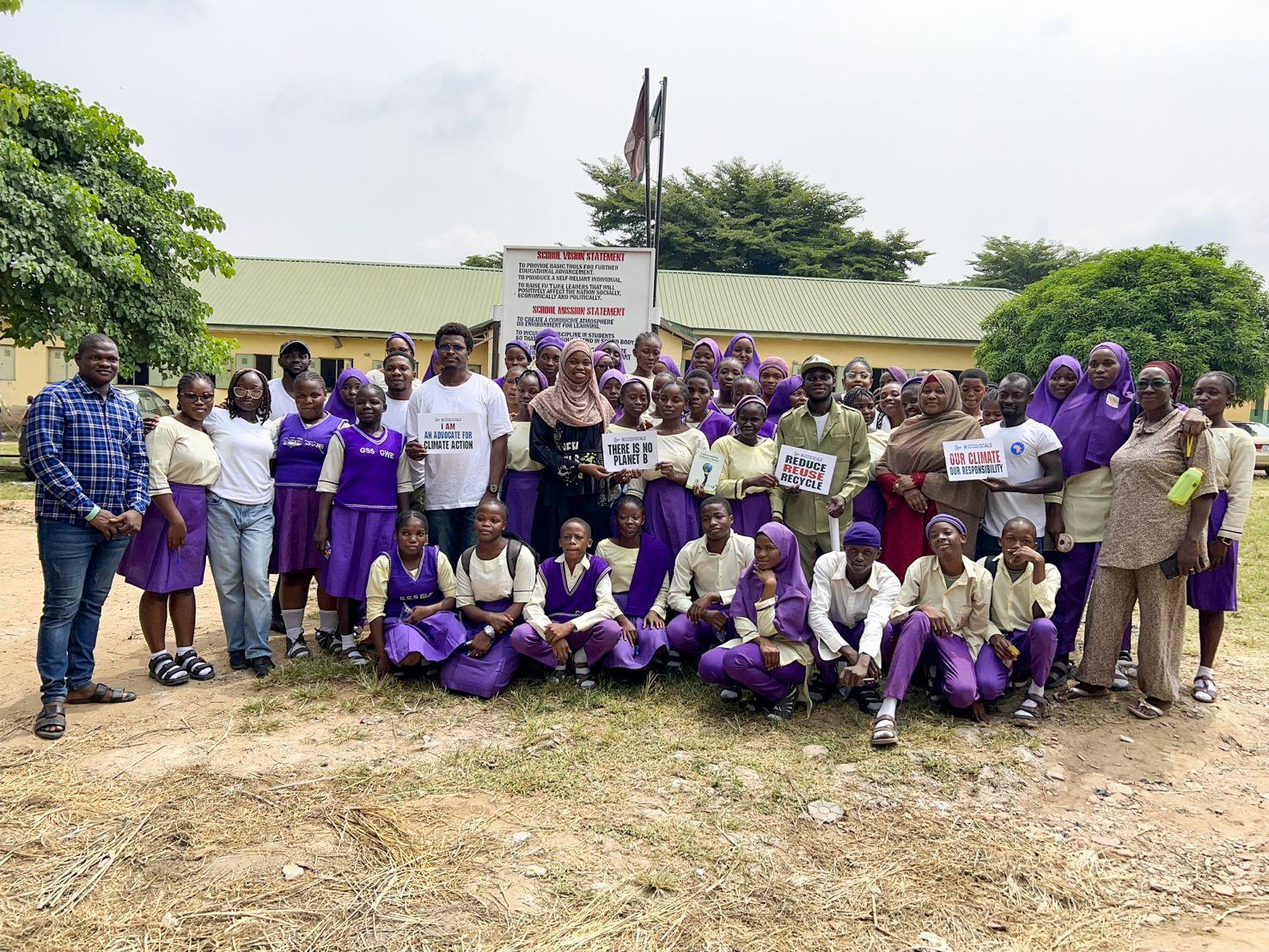 Young volunteers engaged in community service